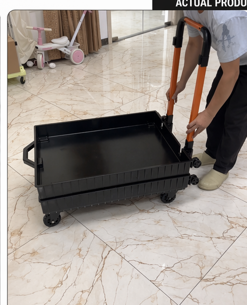 Actual Haul King cart during conversion and folding